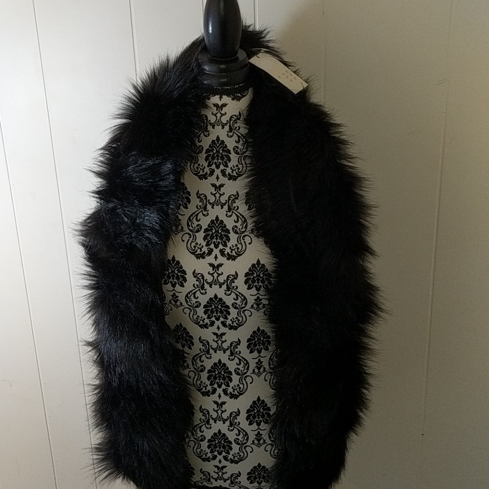 A New Day Faux Fur Scarf Black